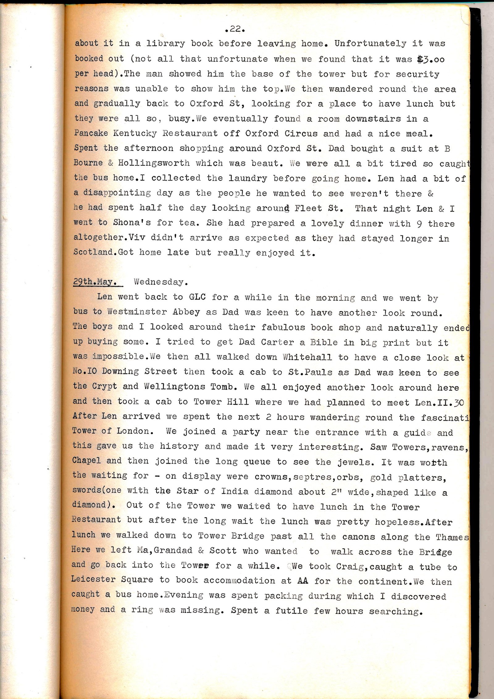 Diary page describing St Albans, Verulamium and Burnham Beeches